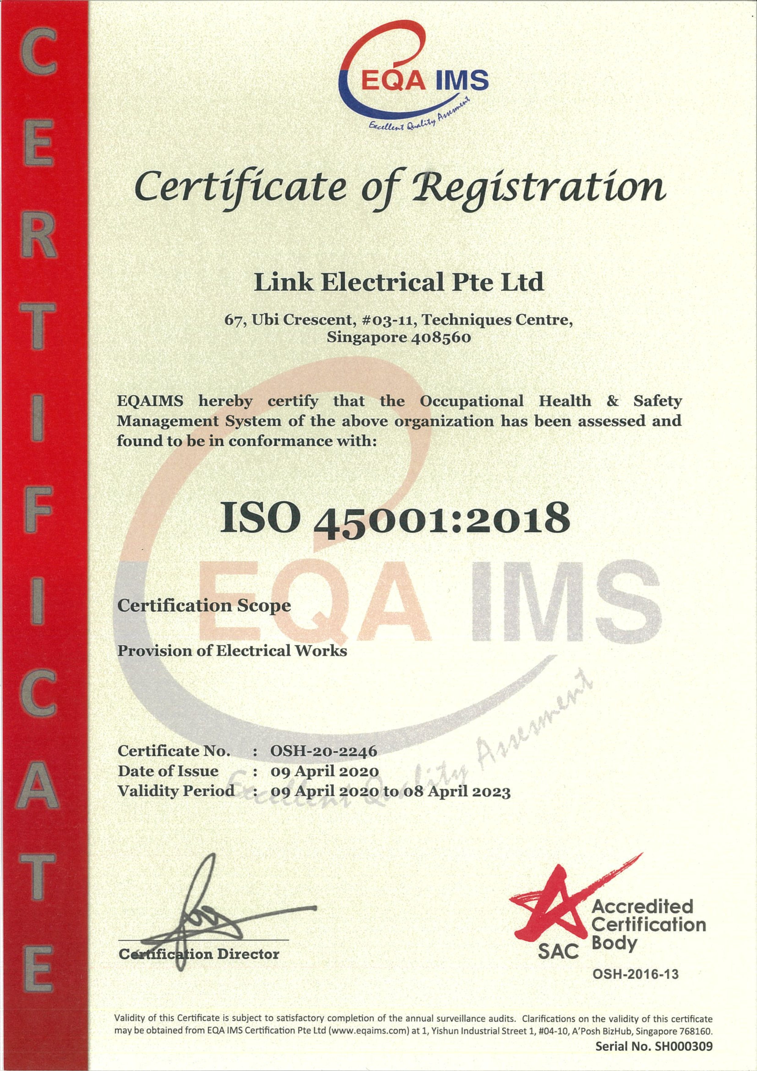 Link Electrical Pte Ltd European Quality Assurance